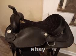 16 Abetta Trail Synthetic Black Western Saddle FQHB