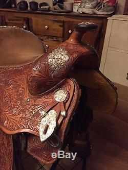 16 Alamo Saddlery Western Show Saddle with silver