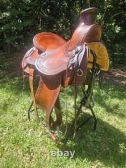 16 B&B Saddlery Wade Western Saddle FQHB Leather Trail Ranch Saddle Used