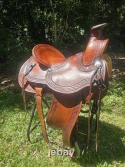 16 B&B Saddlery Wade Western Saddle FQHB Leather Trail Ranch Saddle Used