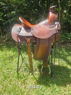 16 B&B Saddlery Wade Western Saddle FQHB Leather Trail Ranch Saddle Used
