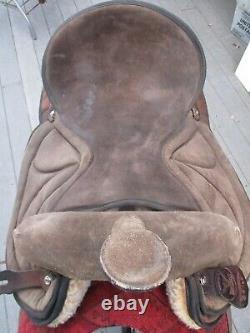 16'' BROWN Big Horn # 601 Western Barrel Trail saddle SQH BAR SUEDE /CORDURA