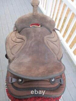 16'' BROWN Big Horn # 601 Western Barrel Trail saddle SQH BAR SUEDE /CORDURA