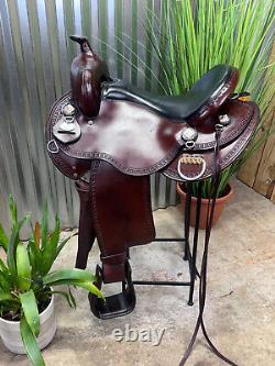 16 Bar J Shiloh Western Horse Trail Saddle Wide Tree CLEAN Condition