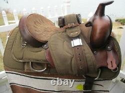 16'' Big Horn #110 Brown Roping Roper Western Saddle Qh Bars