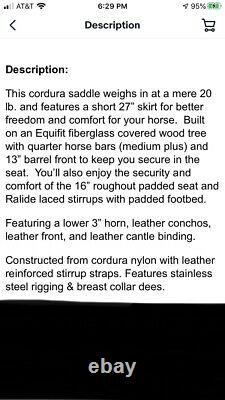 16 Big Horn Western Cordura Saddle