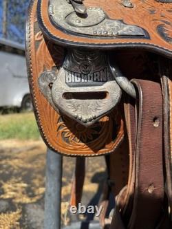16 Big Horn Western Show Saddle. Flashy and Ready to Show! Great Condition
