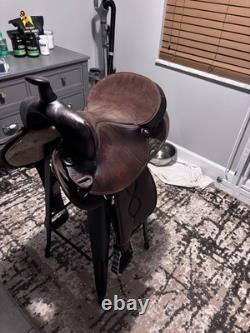 16 Bighorn 264 Western Saddle Chocolate Brown Leather With Suede Seat