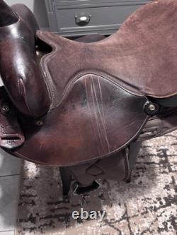 16 Bighorn 264 Western Saddle Chocolate Brown Leather With Suede Seat