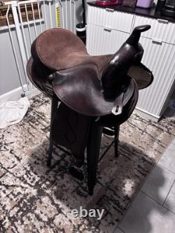 16 Bighorn 264 Western Saddle Chocolate Brown Leather With Suede Seat