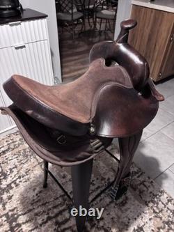 16 Bighorn 264 Western Saddle Chocolate Brown Leather With Suede Seat