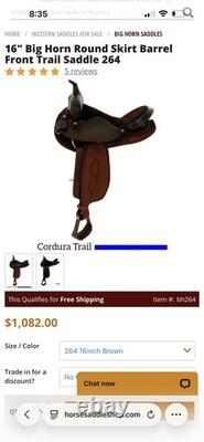 16 Bighorn 264 Western Saddle Chocolate Brown Leather With Suede Seat