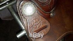 16 Billy Cook Longhorn Western Pleasure Silver Mounted Show Saddle
