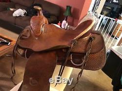16 Billy Cook Ranch Roping Saddle Made in Sulphur, Oklahoma