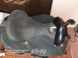16 Black Abetta Western Horse Saddle with 7 Gullet and FQHB