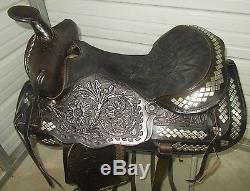 16 Black American Saddlery Western Parade Saddle Set with Silver Diamonds
