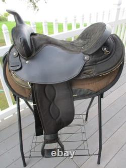 16'' Black Big Horn # 105 Western Barrel/ Trail saddle QH BARS LEATHER/CORDURA
