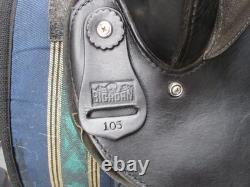 16'' Black Big Horn # 105 Western Barrel Trail saddle QH BARS LEATHER/CORDURA