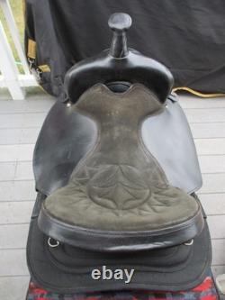16'' Black Big Horn # 105 Western Barrel Trail saddle QH BARS LEATHER/CORDURA