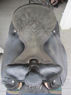 16'' Black Big Horn # 105 Western Barrel Trail saddle QH BARS LEATHER/CORDURA