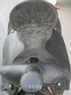 16'' Black Big Horn # 105 Western Barrel/ Trail saddle QH BARS LEATHER/CORDURA