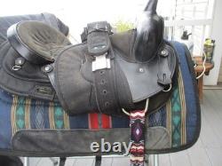 16'' Black Big Horn # 105 Western Barrel Trail saddle QH BARS LEATHER/CORDURA