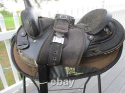 16'' Black Big Horn # 105 Western Barrel/ Trail saddle QH BARS LEATHER/CORDURA