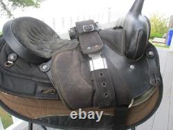 16'' Black Big Horn # 105 Western Barrel/ Trail saddle QH BARS LEATHER/CORDURA