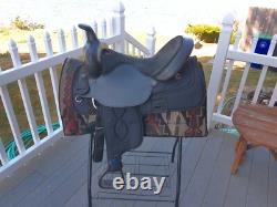 16'' Black Big Horn # 271 Western Barrel Trail saddle SQH BAR LEATHER/CORDURA