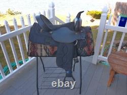 16'' Black Big Horn # 271 Western Barrel Trail saddle SQH BAR LEATHER/CORDURA
