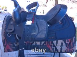 16'' Black Big Horn # 271 Western Barrel Trail saddle SQH BAR LEATHER/CORDURA