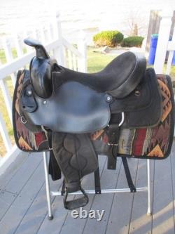 16'' Black Big Horn Roper #109 Western saddle QH BAR LEATHER /CORDURA USA