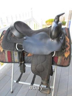 16'' Black Big Horn Roper #109 Western saddle QH BAR LEATHER /CORDURA USA