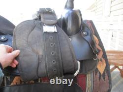 16'' Black Big Horn Roper #109 Western saddle QH BAR LEATHER /CORDURA USA