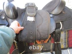 16'' Black Big Horn Roper #109 Western saddle QH BAR LEATHER /CORDURA USA