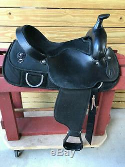 16 Black Fabtron Synthetic Cordura Lightweight Western Roper Trail Saddle FQHB