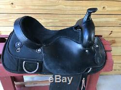 16 Black Fabtron Synthetic Cordura Lightweight Western Roper Trail Saddle FQHB