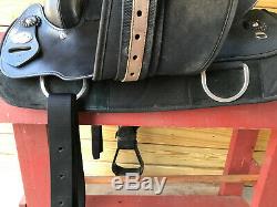 16 Black Fabtron Synthetic Cordura Lightweight Western Roper Trail Saddle FQHB