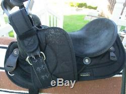 16'' Black Suede & Cordura big horn #601 western barrel trail saddle QHB