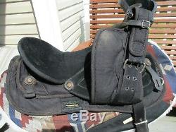 16'' Black Suede & Cordura big horn #601 western barrel trail saddle QHB