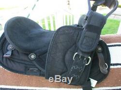 16'' Black Suede & Cordura big horn #601 western barrel trail saddle QHB