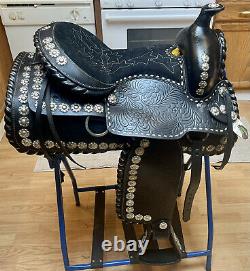 16 Black Western Parade/Trail Saddle