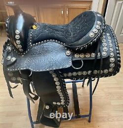 16 Black Western Parade/Trail Saddle