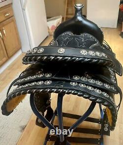 16 Black Western Parade/Trail Saddle