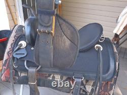 16'' Black abetta PATHFINDER Western Trail saddle FULL QH BARS