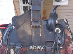 16'' Black abetta PATHFINDER Western Trail saddle FULL QH BARS