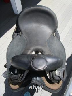 16'' Black abetta Western Trail saddle Regular QH BARS HIGH CANTLE