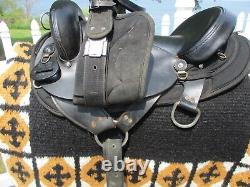 16'' Black big horn #117 ENDURANCE leather & cordura western saddle SEMI BARS