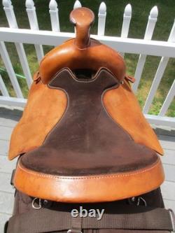 16'' Brown Big Horn Roper #111 Western saddle QH BARS LEATHER /CORDURA USA