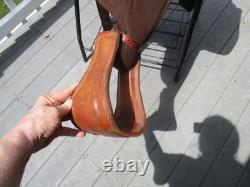 16'' Brown Big Horn Roper #111 Western saddle QH BARS LEATHER /CORDURA USA